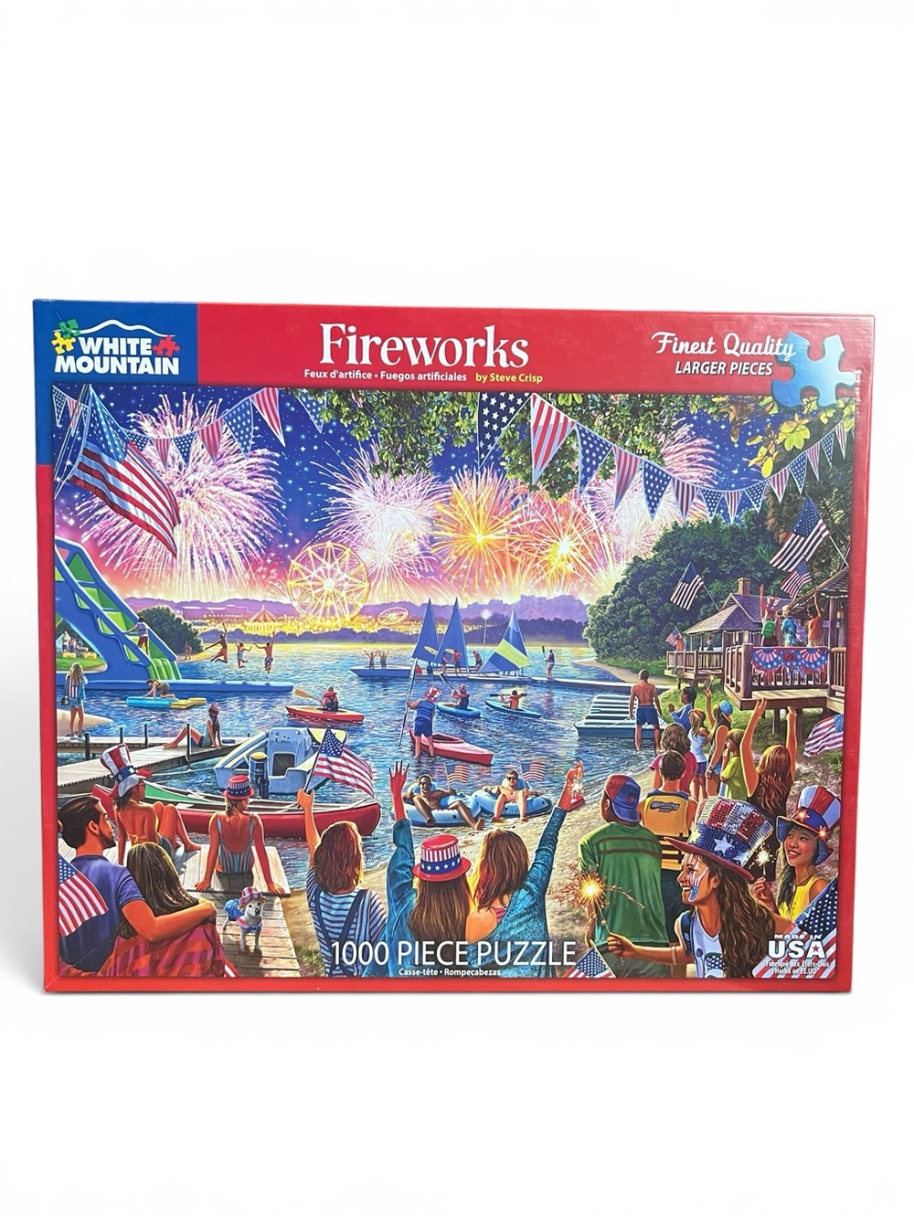 White Mountain Fireworks 1000 Piece Jigsaw Puzzle - Patriotic